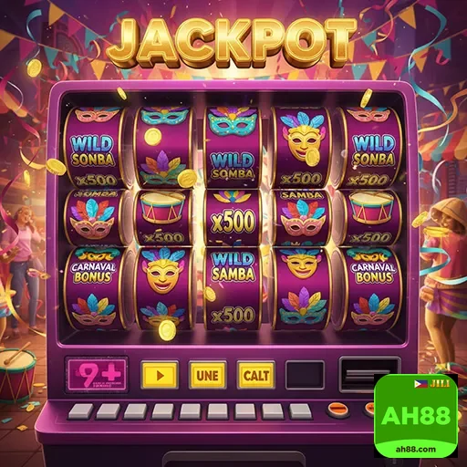 Excited player spinning slots on mobile at ah88